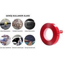 CATEKSSS Çift Taraflı Bant Silikonlu Montaj Bandı 10MM 5 Metre Ev / Ofis / Araç Için Kullanıma Uygun 1 Adet Ş