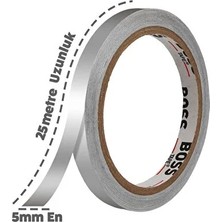 CATEKSSS Fayans Arası Yapışkanlı Şerit Derz Bandı Gümüş En:5mm BOY:25MT Gümüş