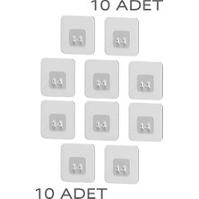 CATEKSSS Yedek 10 Adet Yapışkanlı Askılık Sticker Banyo Köşeliği Askısı Mutfak Düzenleyici Duş Rafı Kancası B