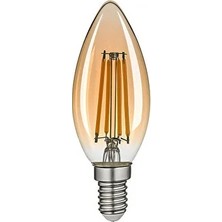CATEKSSS Dekoratif Rustik Mum Ampul E14 Amber 4W