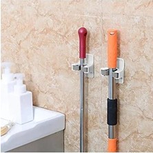 CATEKSSS 1 Adet Yapışkanlı Pratik Mop Temizlik Fırçası Temizlik Sopası Tutucu Süpürge Sopa Askısı Beyaz