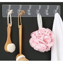 CATEKSSS 6 Lı Askı Kendinden Yapışkanlı,güçlü, Şeffaf, Suya Dayanıklı 6 Lı Askı Turuncu