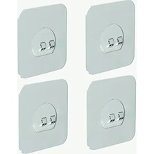 CATEKSSS Süper Güçlü Yapışkanlı Banyo Askısı Yedek 4 Adet Sticker Raf Tutucu Askı Turuncu