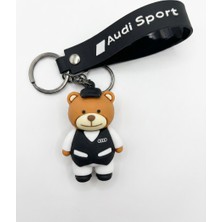 Camel Shop Audi Sport Silikon Ayıcık Anahtarlık Siyah Askılı Oto Anahtarlığı