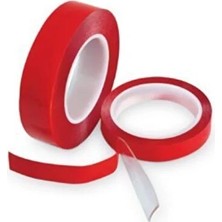 CATEKSSS 2 Metre 2 cm Çok Amaçlı Çift Taraflı Bant Hızlı Yapıştırıcı Kırmızı