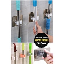 CATEKSSS 1 Adet Çok Amaçlı Yapışkanlı Duvar Tutucu Evrensel Mop ve Fırça Askısı Şık Tasarım Yapışkanlı Düşmez