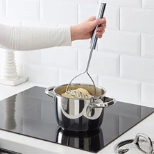 CATEKSSS Paslanmaz Çelik Kancalı Metal Patates Ezici 26-9 cm Patates Püre Yapıcı Çelik