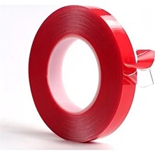 CATEKSSS Akrilik Silikon Çift Taraflı Şeffaf Bant (18MM x 180CM) Şeffaf