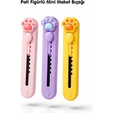 CATEKSSS Taşınabilir Pratik Mini Patiler Maket Bıçağı - Sevimli Trend Falçata 1 Adet