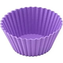 CATEKSSS Silikon Muffin Kek Kalıbı Yapışmaz 6 Adet Mor Silikon Mor