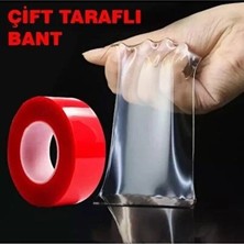 CATEKSSS Çift Taraflı Bant Şeffaf Silikon Bant Güçlü Yapıştırıcı Montaj Bandı 15MM x 5 Metre