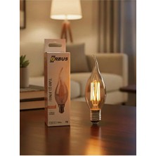 CATEKSSS Rustik Kıvrık Ta3 4W E14 Amber LED Ampul 300LM Sarı