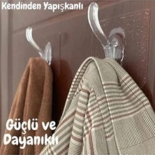 CATEKSSS 5’li Kendinden Yapışkanlı Şeffaf Silikon Askılık – Banyo, Mutfak & Duvar Askısı Plastik Şeffaf Cn