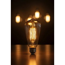 CATEKSSS St6 LED Filament Ampul 6W 2700K Amber Cam – Sarı Işık – 600 Lümen