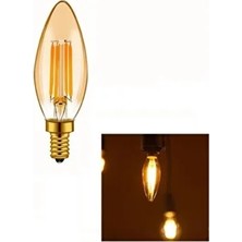 CATEKSSS 4W Rustik LED Bujı Ampul (E-14)(Amber)
