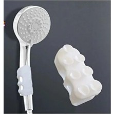 CATEKSSS Duş Başlığı Tutucu Vantuzlu Vakumlu Silikon Başlık Tutucu Aparat-Tekli Beyaz Plastik