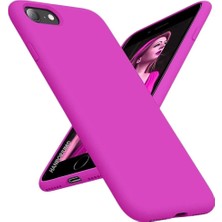 HANPORIUM Apple iPhone Se2 2020 Uyumlu Silikon Kılıf - Pastel Renk Tonu Kamera Korumalı Esnek Kapak - Fuşya