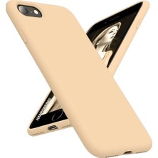HANPORIUM Apple iPhone 6 Uyumlu Silikon Kılıf - Pastel Renk Tonu Kamera Korumalı Esnek Kapak - Bej