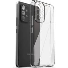 HANPORIUM Samsung Galaxy A52 Uyumlu Silikon Kılıf - Pastel Renk Tonu Kamera Korumalı Esnek Kapak - Şeffaf