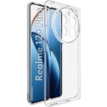 HANPORIUM Realme 12 Plus Uyumlu Silikon Kılıf - Pastel Renk Tonu Kamera Korumalı Esnek Kapak - Şeffaf