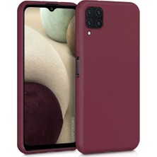 HANPORIUM Samsung Galaxy A12 Uyumlu Silikon Kılıf - Pastel Renk Tonu Kamera Korumalı Esnek Kapak - Bordo