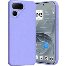 HANPORIUM Tecno Pova Curve 2 5g Uyumlu Silikon Kılıf - Pastel Renk Tonu Kamera Korumalı Esnek Kapak - Lila