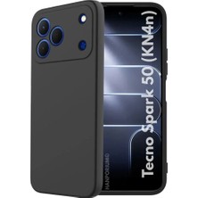 HANPORIUM Tecno Spark 50 Uyumlu Silikon Kılıf - Pastel Renk Tonu Kamera Korumalı Esnek Kapak - Siyah