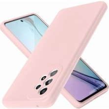 HANPORIUM Samsung Galaxy A32 Uyumlu Silikon Kılıf - Pastel Renk Tonu Kamera Korumalı Esnek Kapak - Pudra Pembe