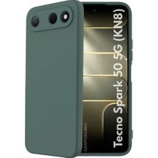 HANPORIUM Tecno Spark 50 5g Uyumlu Silikon Kılıf - Pastel Renk Tonu Kamera Korumalı Esnek Kapak - Yeşil