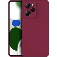 HANPORIUM Poco X5 Pro 5g Uyumlu Silikon Kılıf - Pastel Renk Tonu Kamera Korumalı Esnek Kapak - Bordo