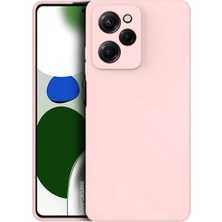 HANPORIUM Poco X5 Pro 5g Uyumlu Silikon Kılıf - Pastel Renk Tonu Kamera Korumalı Esnek Kapak - Pudra Pembe