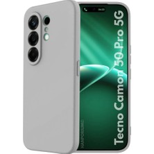 HANPORIUM Tecno Camon 50 Pro 5g Uyumlu Silikon Kılıf - Pastel Renk Tonu Kamera Korumalı Esnek Kapak - Gri