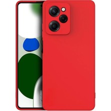 HANPORIUM Poco X5 Pro 5g Uyumlu Silikon Kılıf - Pastel Renk Tonu Kamera Korumalı Esnek Kapak - Kırmızı