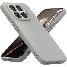HANPORIUM Xiaomi 17T Pro Uyumlu Silikon Kılıf - Pastel Renk Tonu Kamera Korumalı Esnek Kapak - Gri