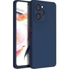 HANPORIUM Poco X5 Pro 5g Uyumlu Silikon Kılıf - Pastel Renk Tonu Kamera Korumalı Esnek Kapak - Lacivert