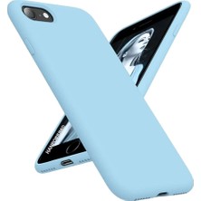 HANPORIUM Apple iPhone 6 Uyumlu Silikon Kılıf - Pastel Renk Tonu Kamera Korumalı Esnek Kapak - Mavi