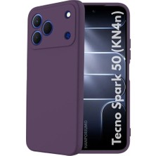 HANPORIUM Tecno Spark 50 Uyumlu Silikon Kılıf - Pastel Renk Tonu Kamera Korumalı Esnek Kapak - Mor