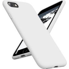 HANPORIUM Apple iPhone Se2 2020 Uyumlu Silikon Kılıf - Pastel Renk Tonu Kamera Korumalı Esnek Kapak - Beyaz