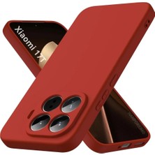 HANPORIUM Xiaomi 17T Uyumlu Silikon Kılıf - Pastel Renk Tonu Kamera Korumalı Esnek Kapak - Kırmızı