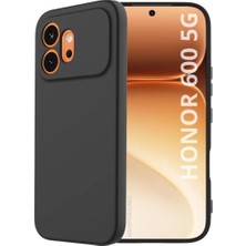 HANPORIUM Honor 600 5g Uyumlu Silikon Kılıf - Pastel Renk Tonu Kamera Korumalı Esnek Kapak - Siyah