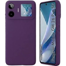 HANPORIUM General Mobile Gm 26 Pro Uyumlu Silikon Kılıf - Pastel Renk Tonu Kamera Korumalı Esnek Kapak - Mor