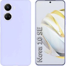 HANPORIUM Huawei Nova 10 Se Uyumlu Silikon Kılıf - Pastel Renk Tonu Kamera Korumalı Esnek Kapak - Lila