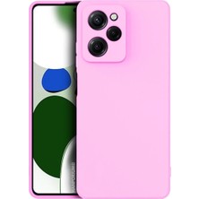 HANPORIUM Poco X5 Pro 5g Uyumlu Silikon Kılıf - Pastel Renk Tonu Kamera Korumalı Esnek Kapak - Pembe