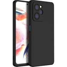 HANPORIUM Poco X5 Pro 5g Uyumlu Silikon Kılıf - Pastel Renk Tonu Kamera Korumalı Esnek Kapak - Siyah