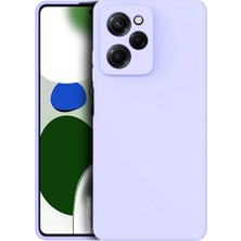 HANPORIUM Poco X5 Pro 5g Uyumlu Silikon Kılıf - Pastel Renk Tonu Kamera Korumalı Esnek Kapak - Lila