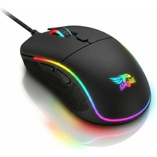 1001 Kablolu Rgb Gaming Mouse, 7200 Dpı, Makrolu Ergonomik Tasarım, 725F Sensör, 5 Milyon Tuş Ömrü,