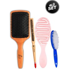 Hsc Bilişim Elsa Professional 4'lü Saç Fırçası ve Tırnak Fırçası Set