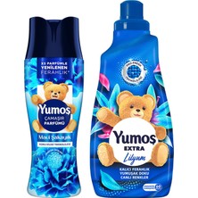 1001 Çamaşır Parfümü Mavi Şakayık 200 G + Yumoş Extra Çamaşır Yumuşatıcısı Lilyum 1440 ml