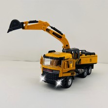 1001 Giffy/oyuncak Iş Makinesi Sesli Işıklı Çek Bırak Vinç, Kule Vinç ve Kepçe 30 cm Aksesuarl�