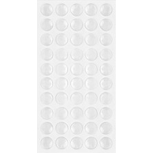 1001 Silikon Yapışkanlı Sünger, Çekmece ve Dolap Kapağı Ses Stoperi, Beyaz, 9mm x 1.6mm, 50'li Set